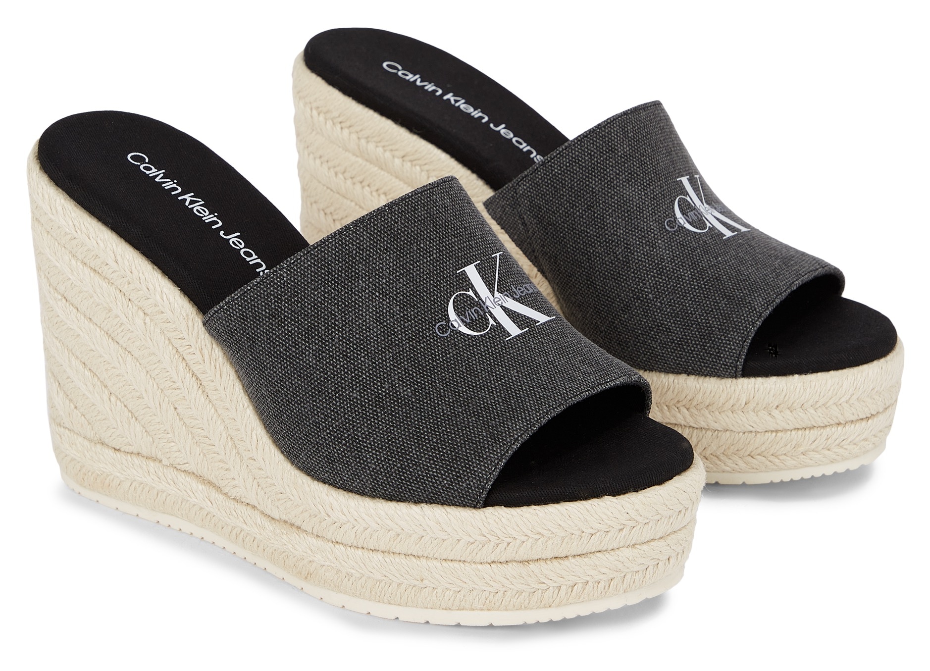 Calvin Klein Jeans Pantolette »SLIDE WEDGE ROPE SANDAL ML BTW«, Keilabsatz, Sommerschuh, Schlappen mit Keilsohle von Calvin Klein Jeans