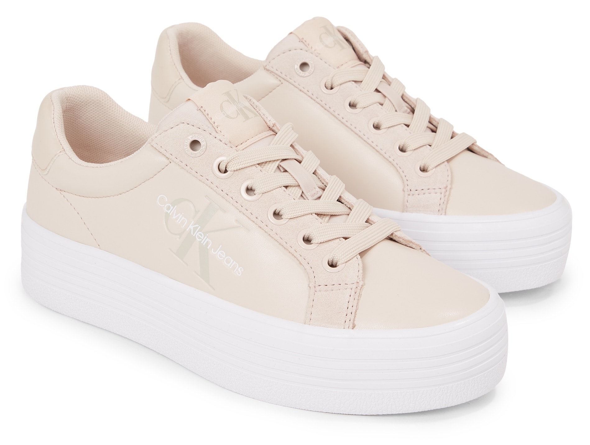 Calvin Klein Jeans Plateausneaker »BOLD VULC FLATF LOW MIX ML MTR«, mit weichem Schaftrand, Freizeitschuh, Halbschuh, Schnürschuh von Calvin Klein Jeans