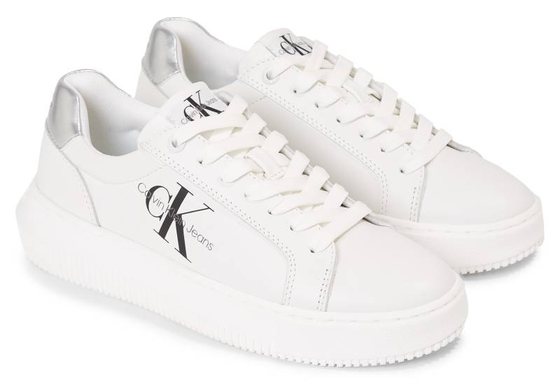 Calvin Klein Jeans Plateausneaker »CHUNKY CUPSOLE LACEUP LTH ML MTL«, mit Fersen-Kontrastbesatz, Freizeitschuh, Halbschuh, Schnürschuh von Calvin Klein Jeans