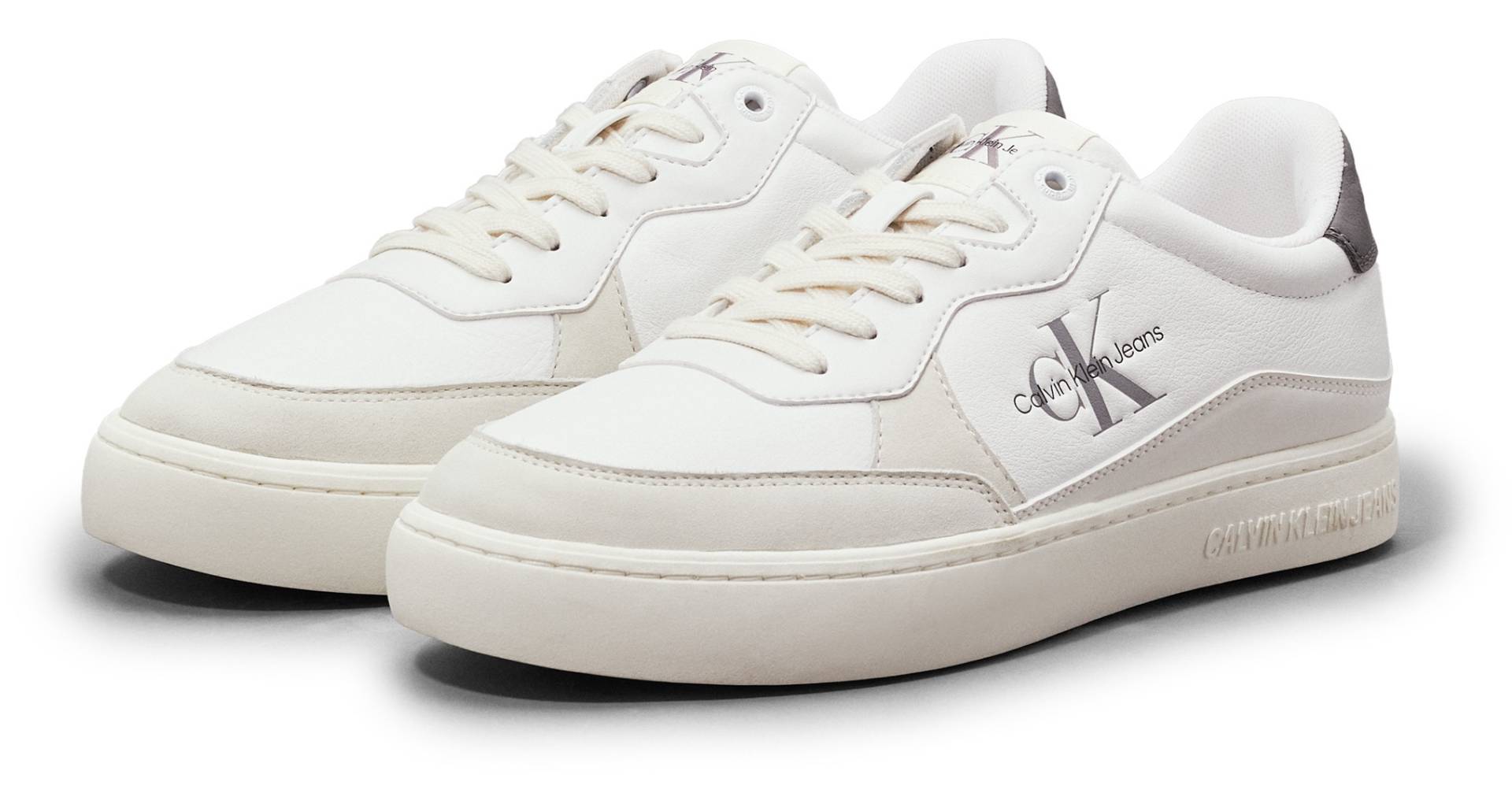 Calvin Klein Jeans Plateausneaker »CLASSIC CUPSOLE LOW LTH ML FAD«, Freizeitschuh, Halbschuh, Schnürschuh mit seitlichem Monogramm von Calvin Klein Jeans