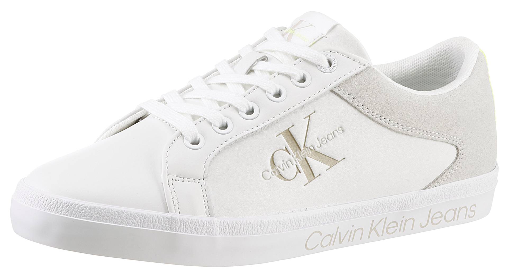 Calvin Klein Jeans Plateausneaker »SUSAN 9LS«, Logoschriftzug an der Laufsohle, Freizeitschuh, Halbschuh, Schnürschuh von Calvin Klein Jeans