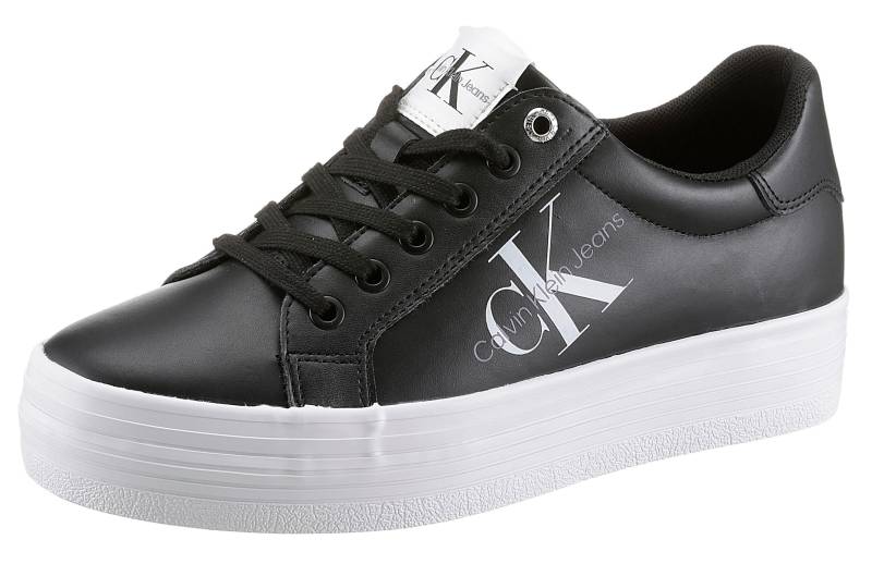 Calvin Klein Jeans Plateausneaker »VULC FLATFORM LACEUP LOW LTH«, weicher Schaftrandpolsterung, Freizeitschuh, Halbschuh, Schnürschuh von Calvin Klein Jeans