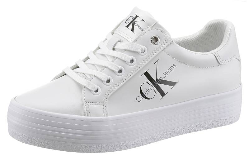 Calvin Klein Jeans Plateausneaker »VULC FLATFORM LACEUP LOW LTH«, weicher Schaftrandpolsterung, Freizeitschuh, Halbschuh, Schnürschuh von Calvin Klein Jeans