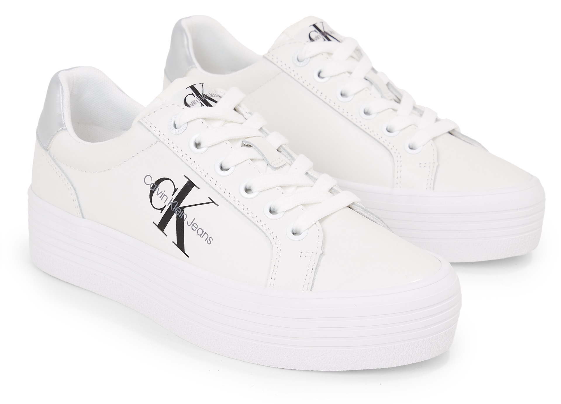 Calvin Klein Jeans Plateausneaker »VULC FLATFORM LACEUP LTH«, Freizeitschuh, Halbschuh, Schnürschuh, mit gepolstertem Schaftrand von Calvin Klein Jeans