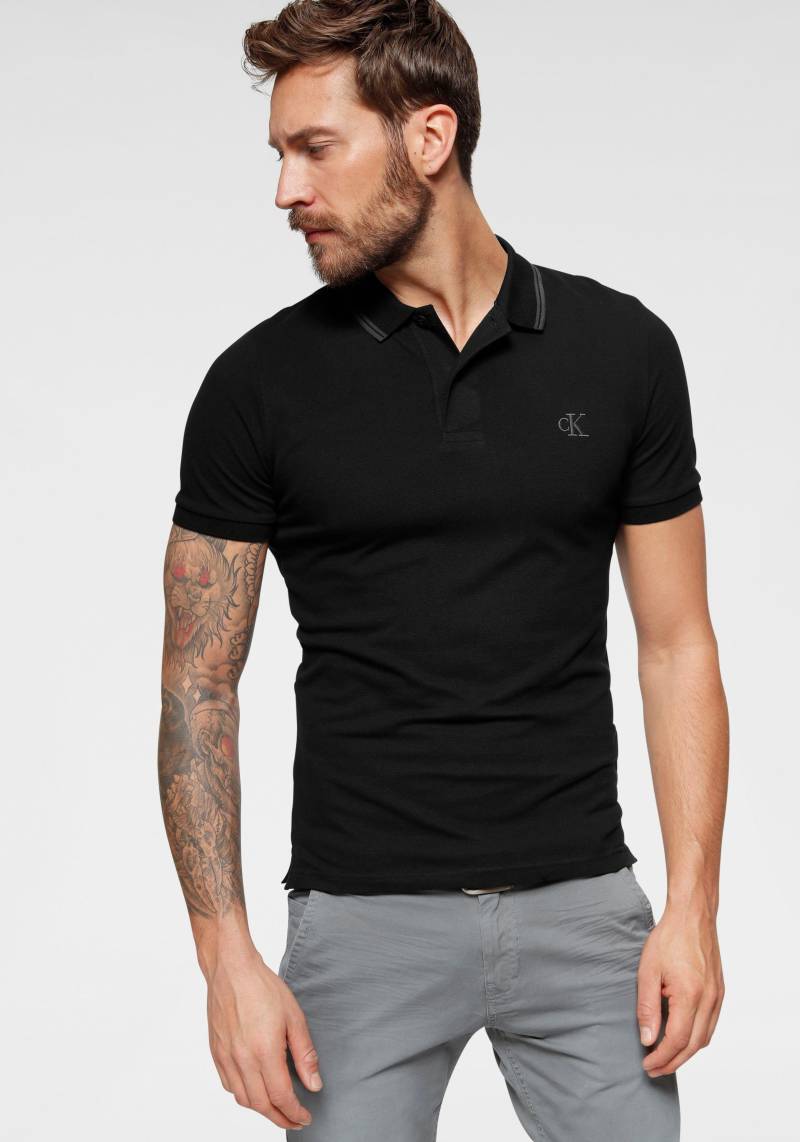 Calvin Klein Jeans Poloshirt »CK ESSENTIAL TIPPING SLIM POLO«, mit Markenstickerei von Calvin Klein Jeans