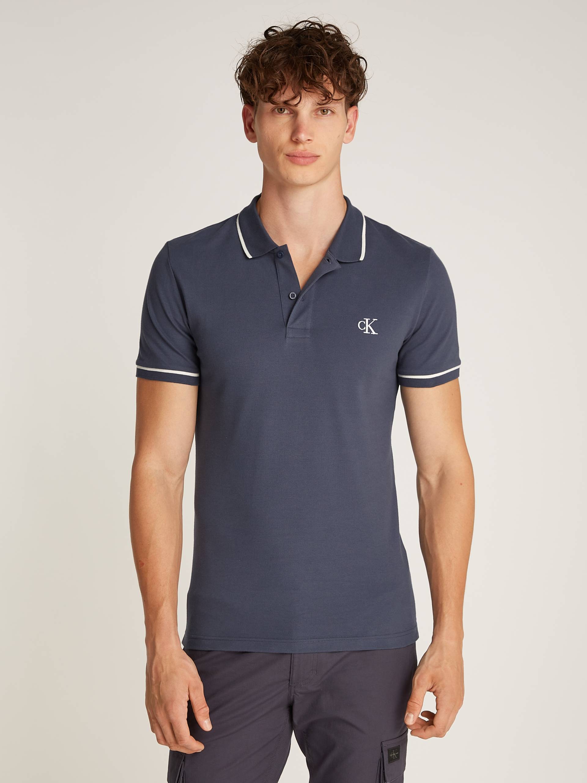 Calvin Klein Jeans Poloshirt »TIPPING SLIM POLO«, mit Logomarkenlabel von Calvin Klein Jeans