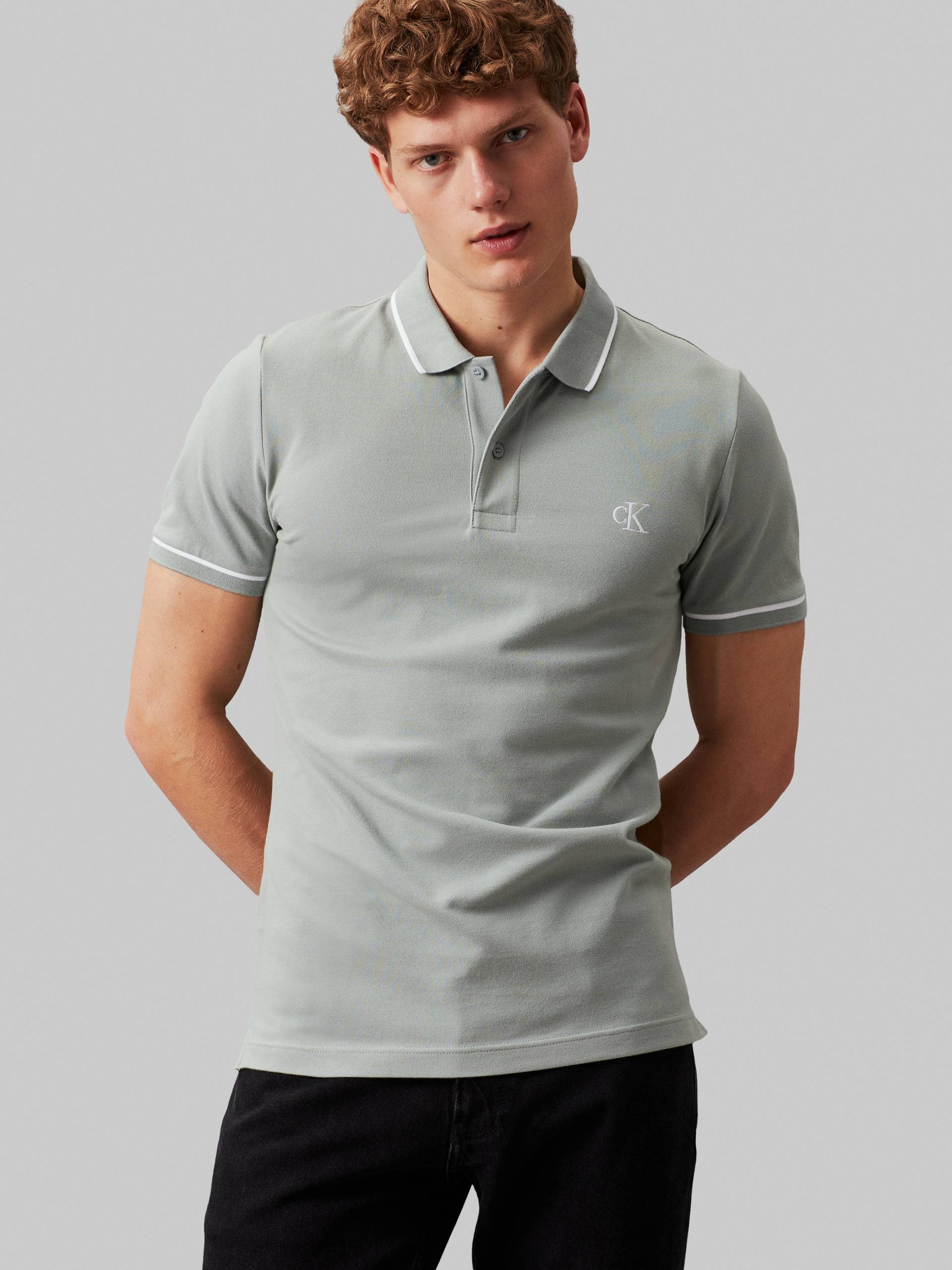 Calvin Klein Jeans Poloshirt »TIPPING SLIM POLO«, mit Logomarkenlabel von Calvin Klein Jeans