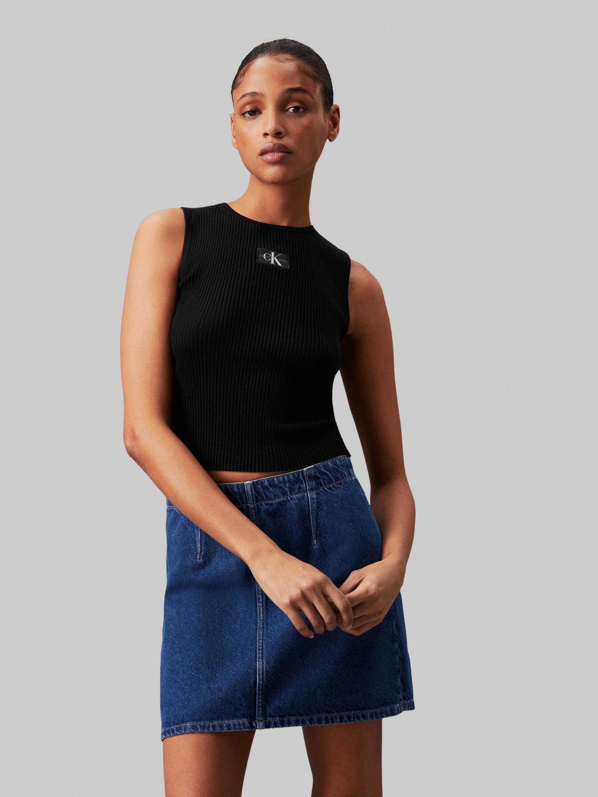 Calvin Klein Jeans Pullunder »WOVEN LABEL SWEATER TANK TOP«, mit Logopatch von Calvin Klein Jeans