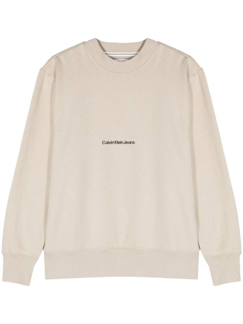 Calvin Klein Jeans Relaxed embroidered-logo sweatshirt - Neutrals von Calvin Klein Jeans