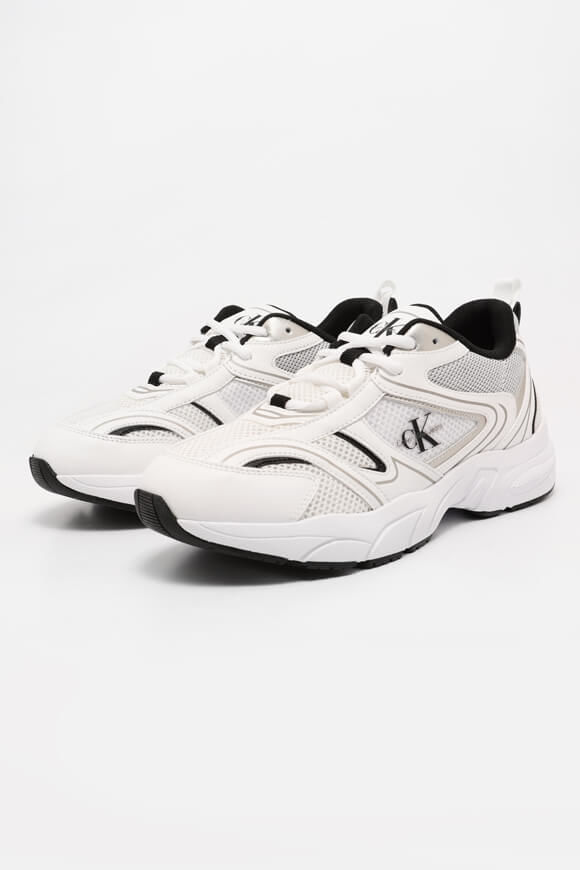 Calvin Klein Jeans Retro Mesh Sneaker | Bright White + Black | Damen  | EU36 von Calvin Klein Jeans