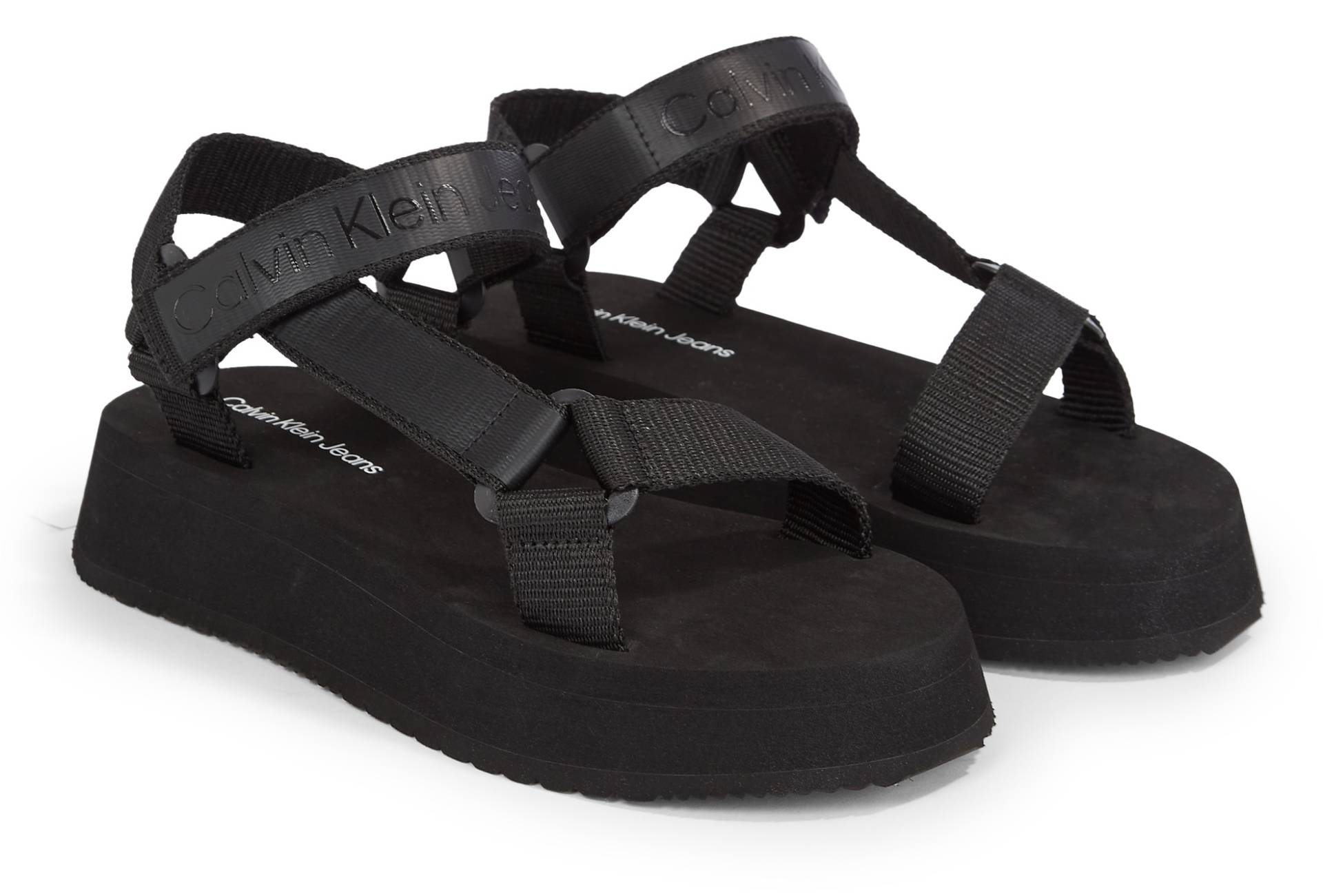 Calvin Klein Jeans Riemchensandale »SANDAL VELCRO WEBBING DC«, Sommerschuh, Sandalette, Plateauabsatz, mit Klettriemchen von Calvin Klein Jeans