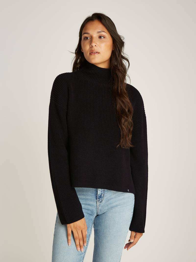 Calvin Klein Jeans Rollkragenpullover »CHUNKY LOOSE HIGH NECK SWEATER«, mit Logopatch von Calvin Klein Jeans