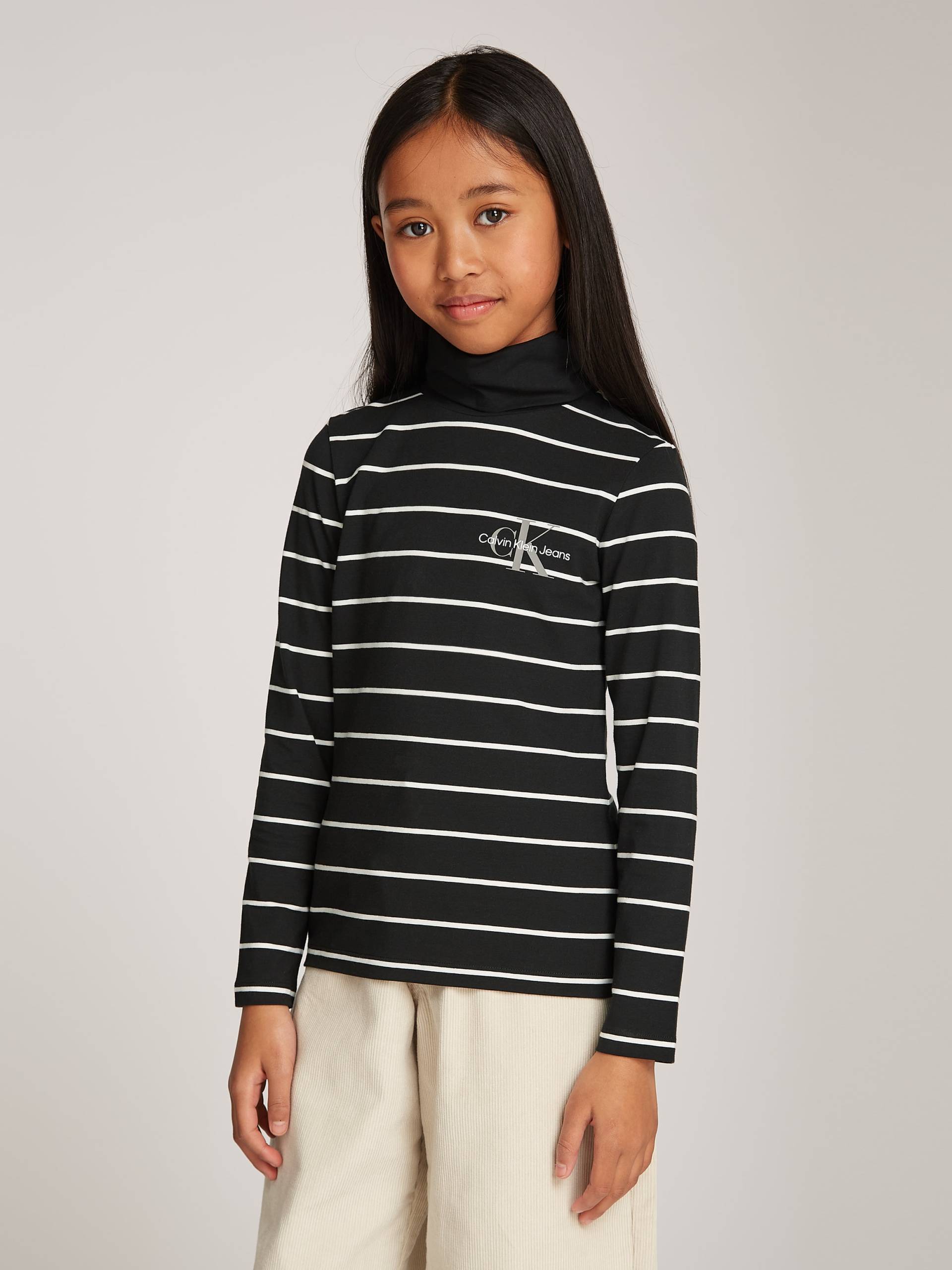 Calvin Klein Jeans Rollkragenshirt »Slim Roll Neck Stripe Ls T-Shirt«, für Kinder bis 16 Jahre und mit Logoschriftzug von Calvin Klein Jeans