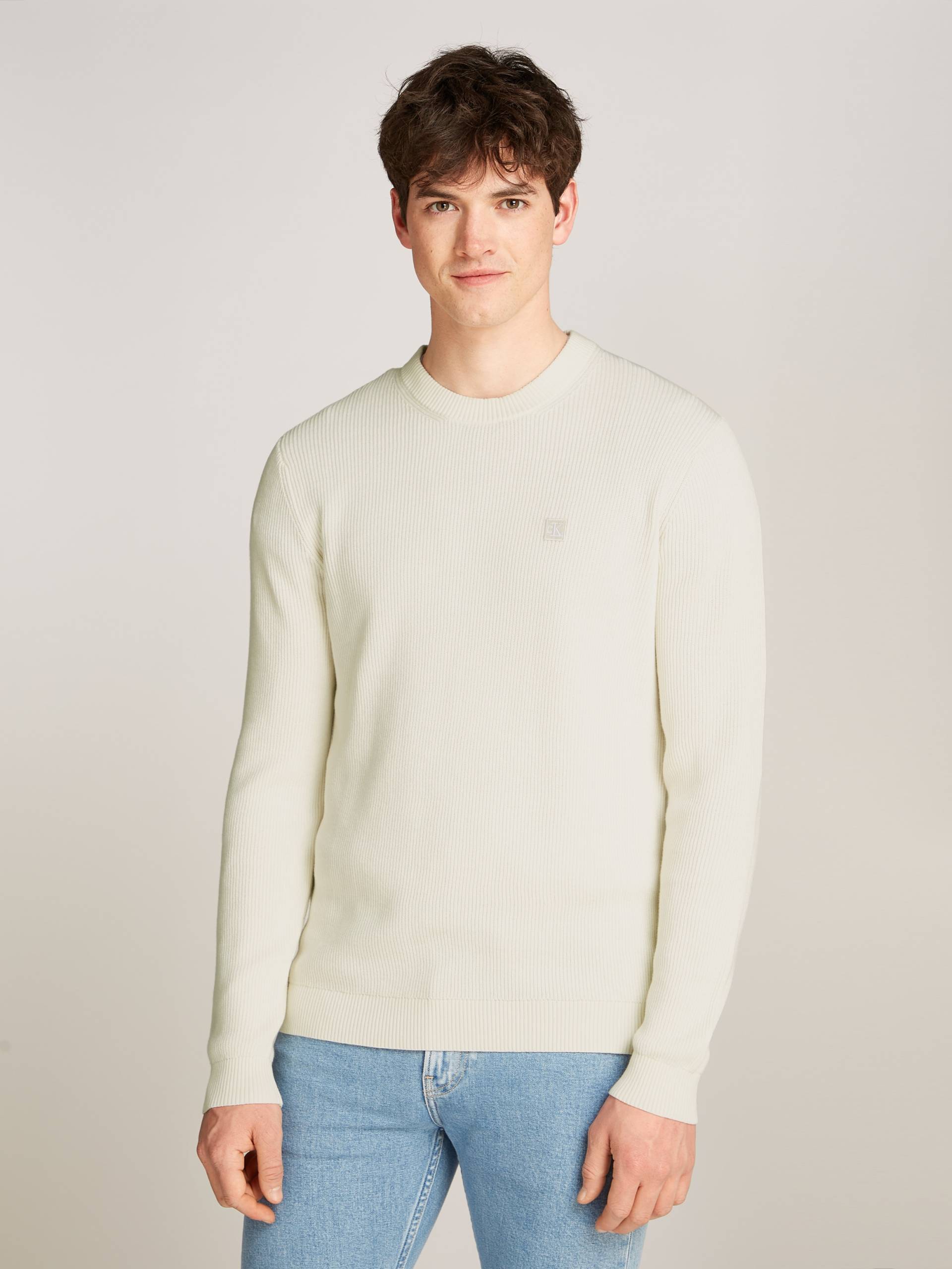 Calvin Klein Jeans Rundhalspullover »CK EMBRO BADGE SWEATER« von Calvin Klein Jeans