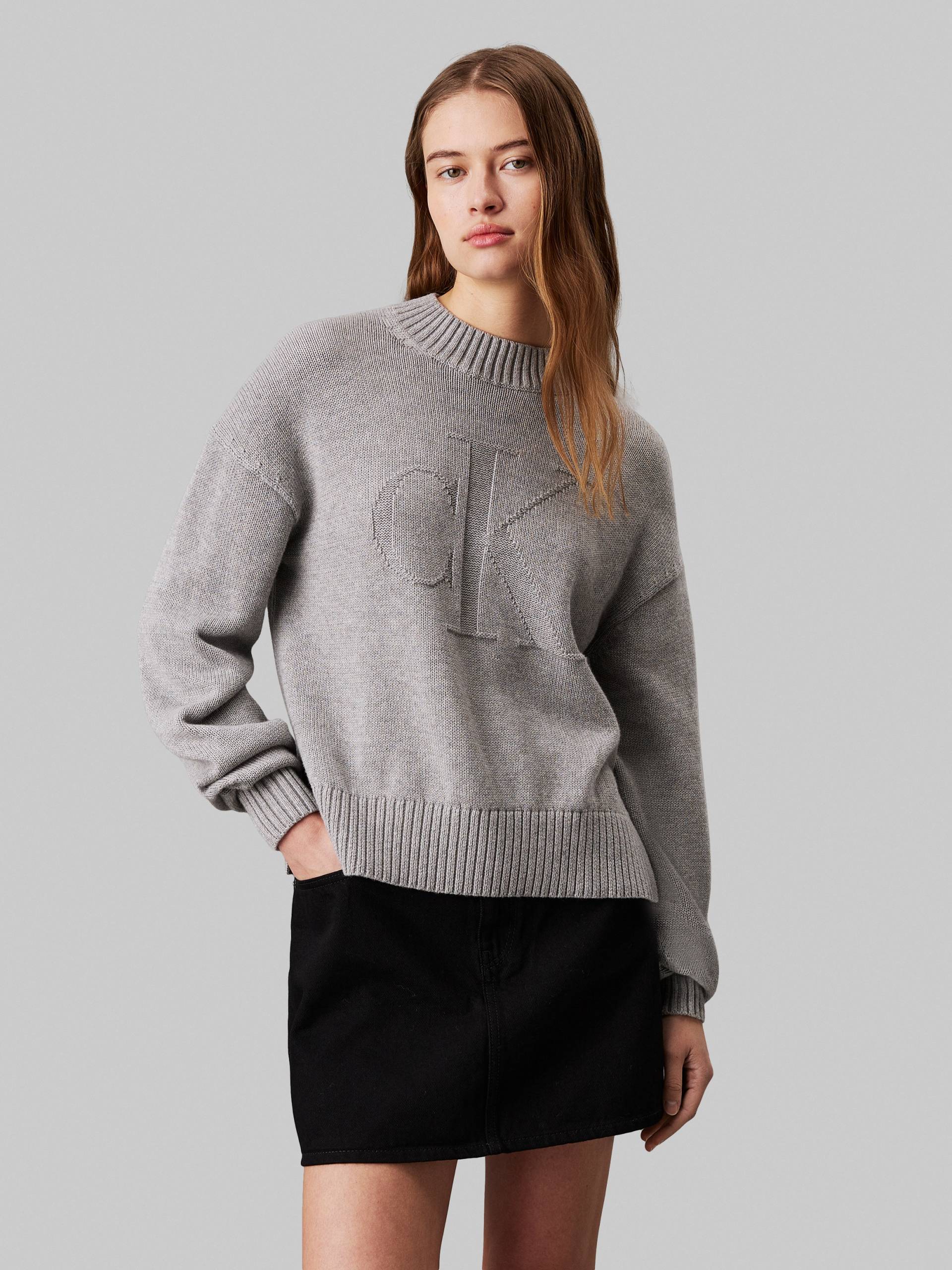 Calvin Klein Jeans Rundhalspullover »CK INTARSIA LOOSE SWEATER«, mit Logostickerei von Calvin Klein Jeans