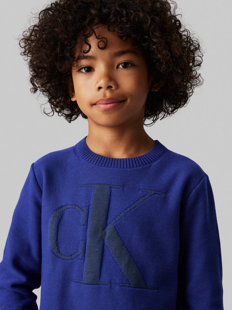 Calvin Klein Jeans Rundhalspullover »Monogram Reg. Sweater«, für Kinder bis 16 Jahre und mit Logostickerei von Calvin Klein Jeans