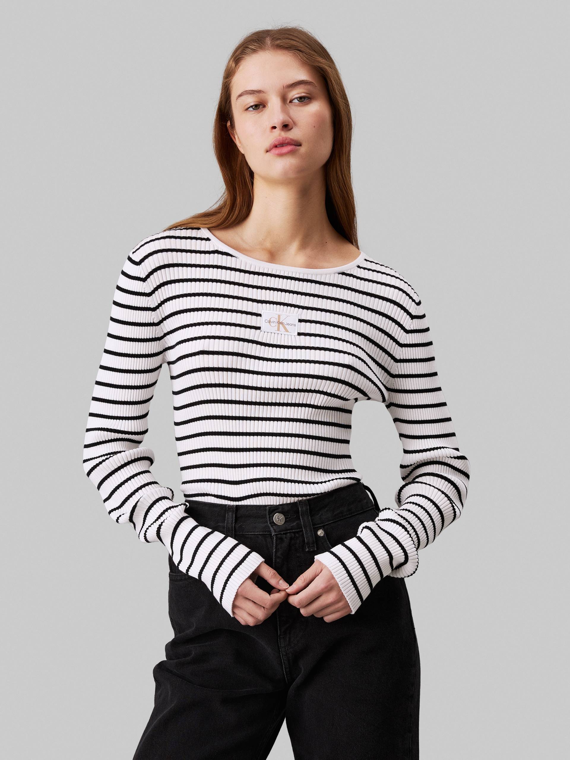 Calvin Klein Jeans Rundhalspullover »WOVEN LABEL TIGHT SWEATER«, mit Logopatch Calvin Klein Jeans Rundhalspullover »WOVEN LABEL TIGHT SWEATER«, mit Logopatch von Calvin Klein Jeans