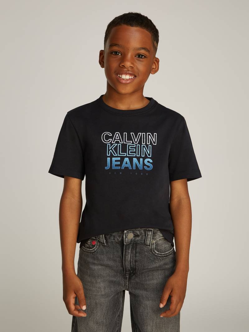 Calvin Klein Jeans Rundhalsshirt »GRADIENT FLOCK LOGO SS T-SHIRT«, für Kinder bis 16 Jahre mit Logoprägung von Calvin Klein Jeans