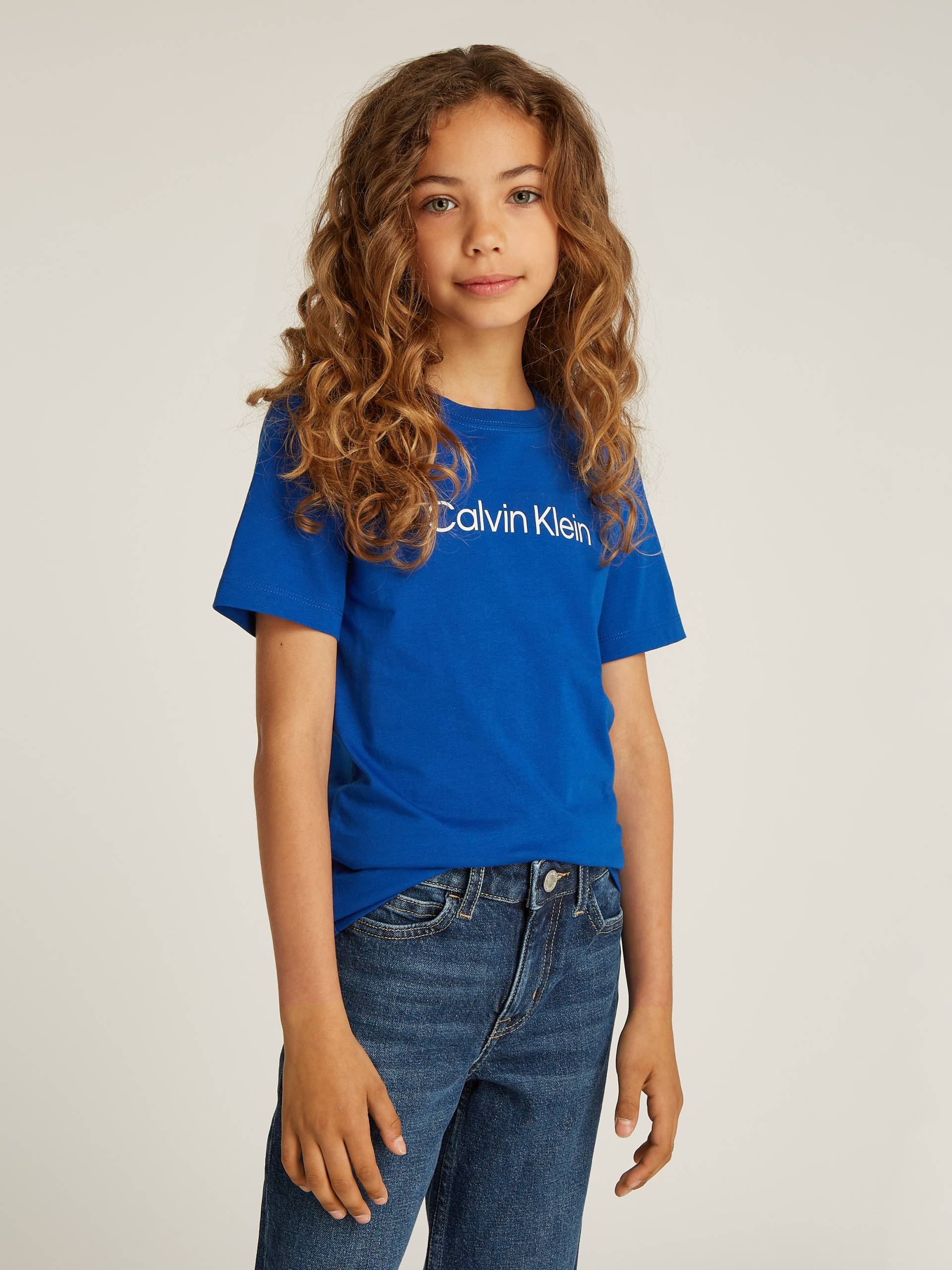 Calvin Klein Jeans Rundhalsshirt »INST. LOGO SS T-SHIRT«, für Kinder bis 16 Jahre und mit Logoschriftzug von Calvin Klein Jeans