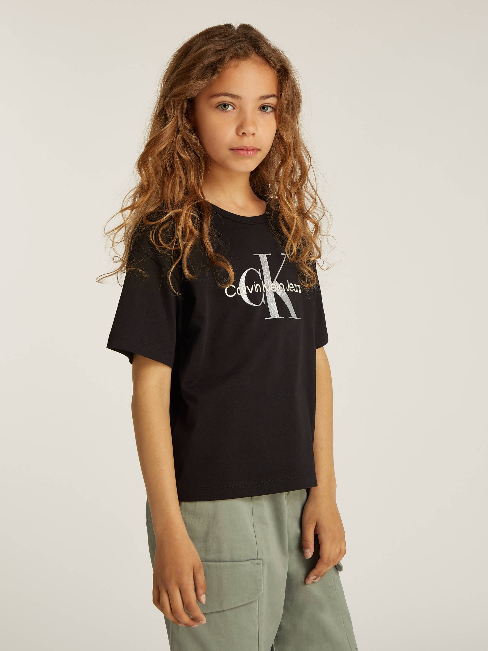 Calvin Klein Jeans Rundhalsshirt »MONOLOGO GLITTER SS T-SHIRT«, für Kinder bis 16 Jahre mit Logoschriftzug von Calvin Klein Jeans