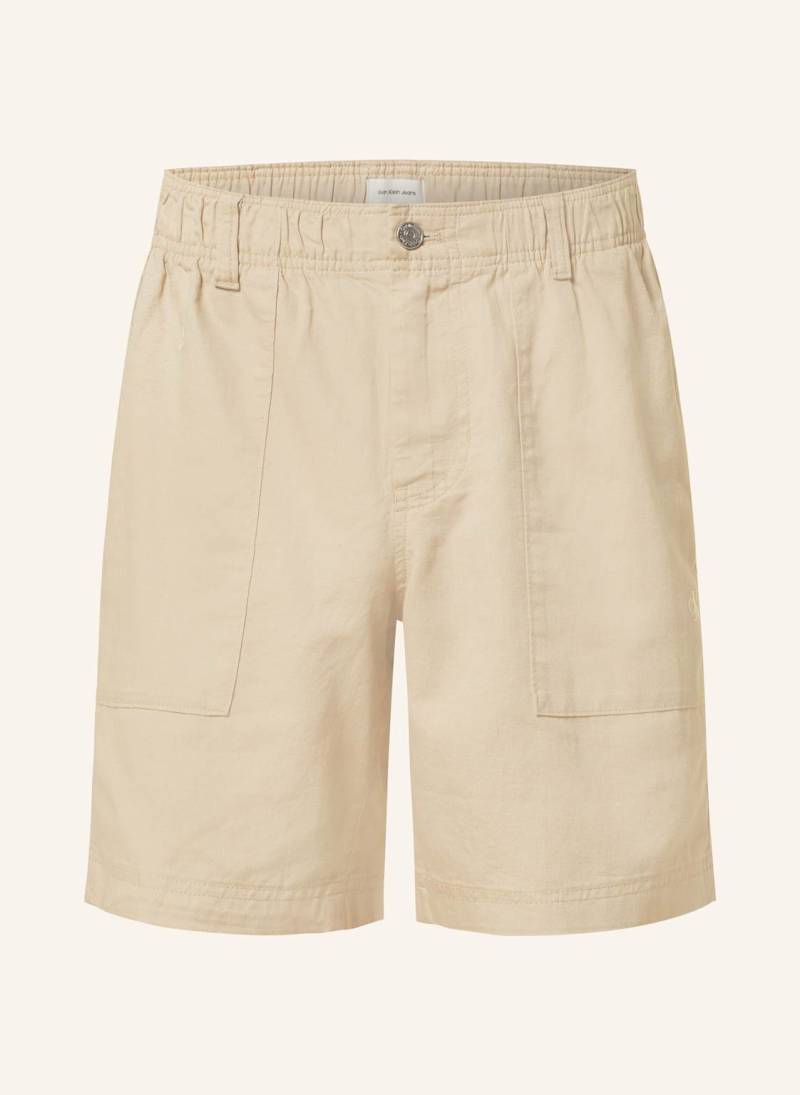 Calvin Klein Jeans Shorts Mit Leinen beige von Calvin Klein Jeans