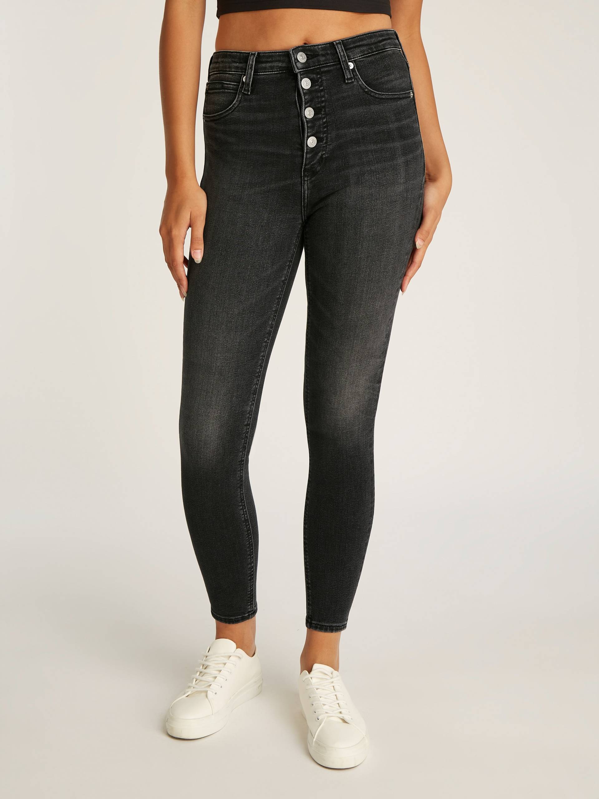 Calvin Klein Jeans Skinny-fit-Jeans »HIGH RISE SUPER SKINNY ANKLE«, in dunkelgrauer Waschung von Calvin Klein Jeans