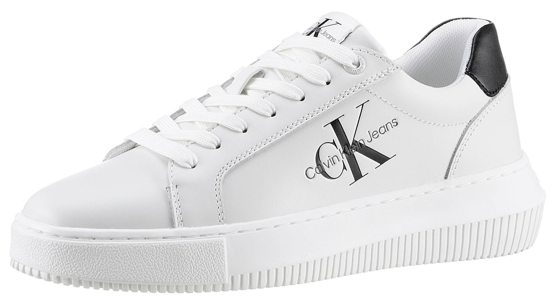 Calvin Klein Jeans Sneaker »CHUNKY CUPSOLE MONO LTH WN«, mit CK-Schriftzug an der Seite, Freizeitschuh, Halbschuh, Schnürschuh von Calvin Klein Jeans