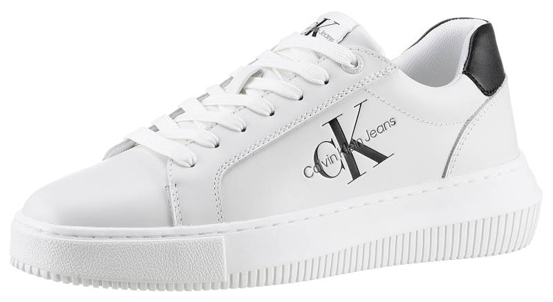 Calvin Klein Jeans Plateausneaker »CHUNKY CUPSOLE MONO LTH WN«, Freizeitschuh, Halbschuh, Schnürschuh mit CK-Schriftzug an der Seite von Calvin Klein Jeans