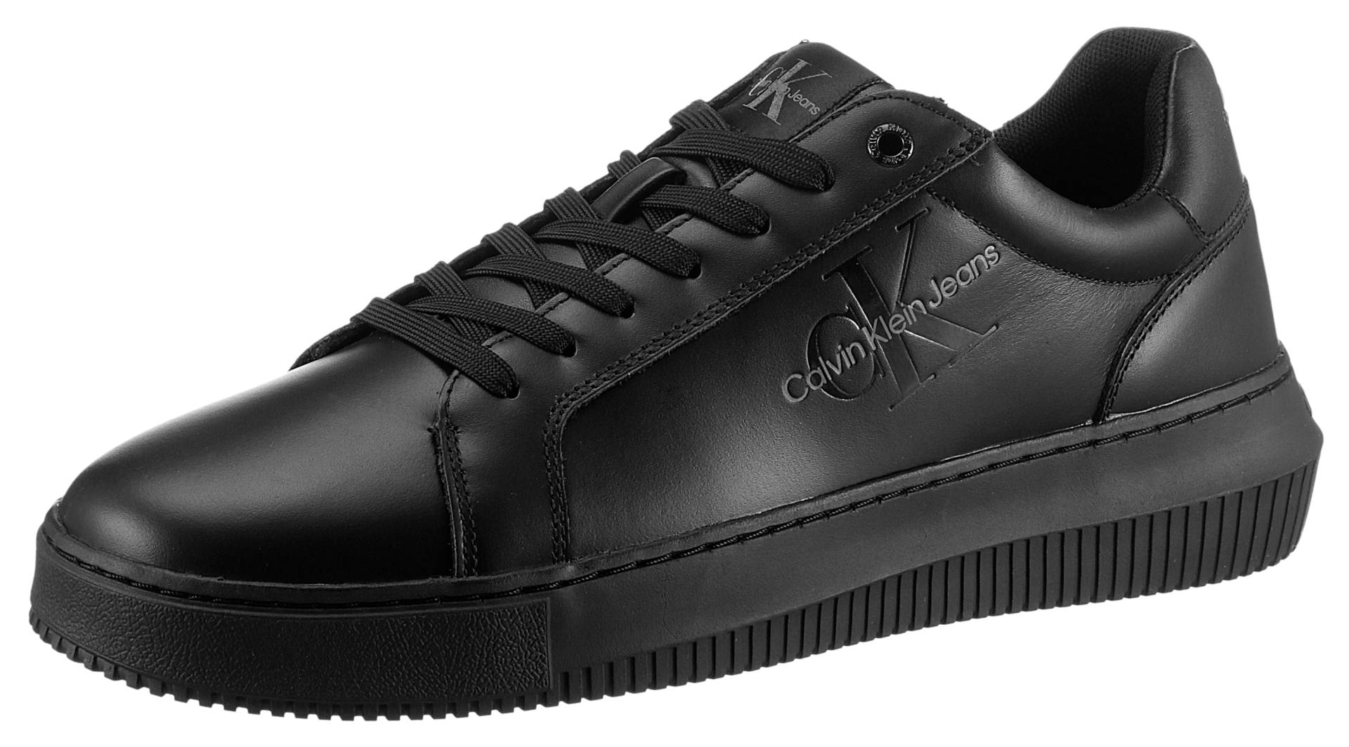 Calvin Klein Jeans Sneaker »CHUNKY CUPSOLE MONO LTH«, mit seitlichem Logoschriftzug, Freizeitschuh, Halbschuh, Schnürschuh von Calvin Klein Jeans