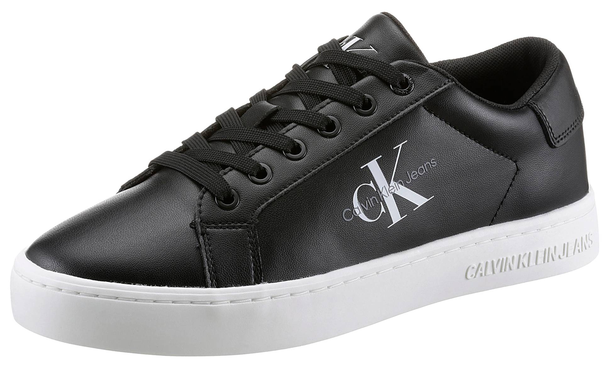 Calvin Klein Jeans Sneaker »CLASSIC CUPSOLE LACEUP LOW LTH«, mit kontrastfarbigen Logodruck, Freizeitschuh, Halbschuh, Schnürschuh von Calvin Klein Jeans