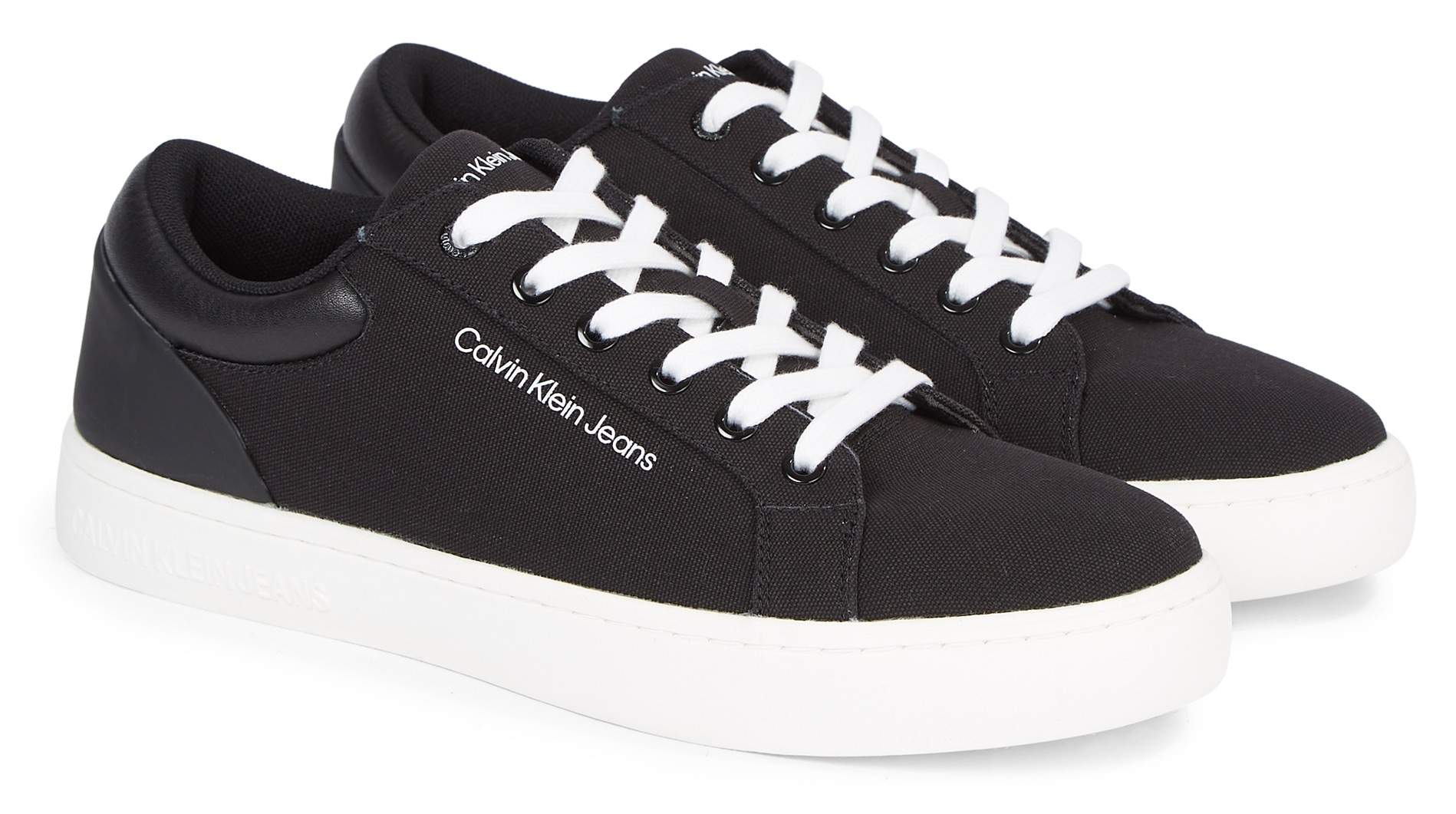 Calvin Klein Jeans Sneaker »CLASSIC CUPSOLE LOW LTH IN DC«, mit seitlichem Logoschriftzug, Freizeitschuh, Halbschuh, Schnürschuh von Calvin Klein Jeans