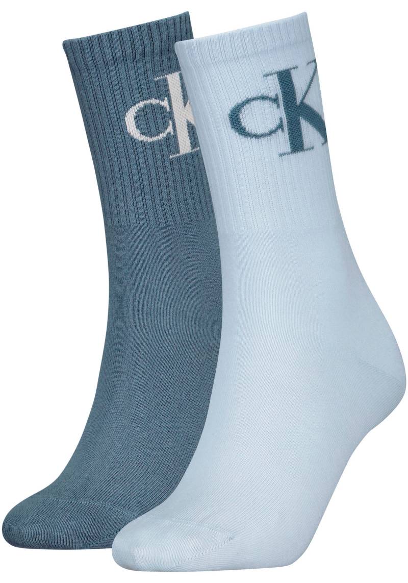 Calvin Klein Jeans Socken »CKJ WOMEN SOCK 2P MONOGRAM«, (2 Paar), mit Logostickerei von Calvin Klein Jeans