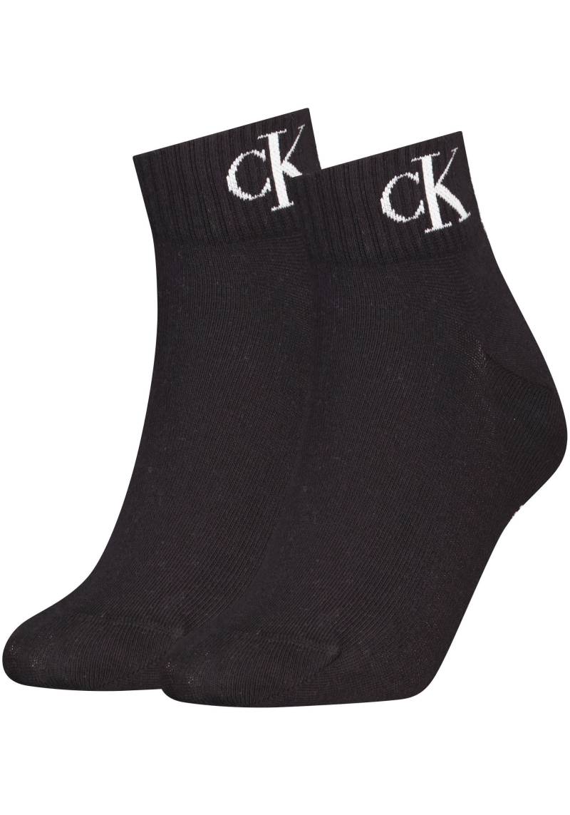 Calvin Klein Jeans Socken »CKJ WOMEN QUARTER 2P MONOGRAM«, (2 Paar), mit Logostickerei von Calvin Klein Jeans