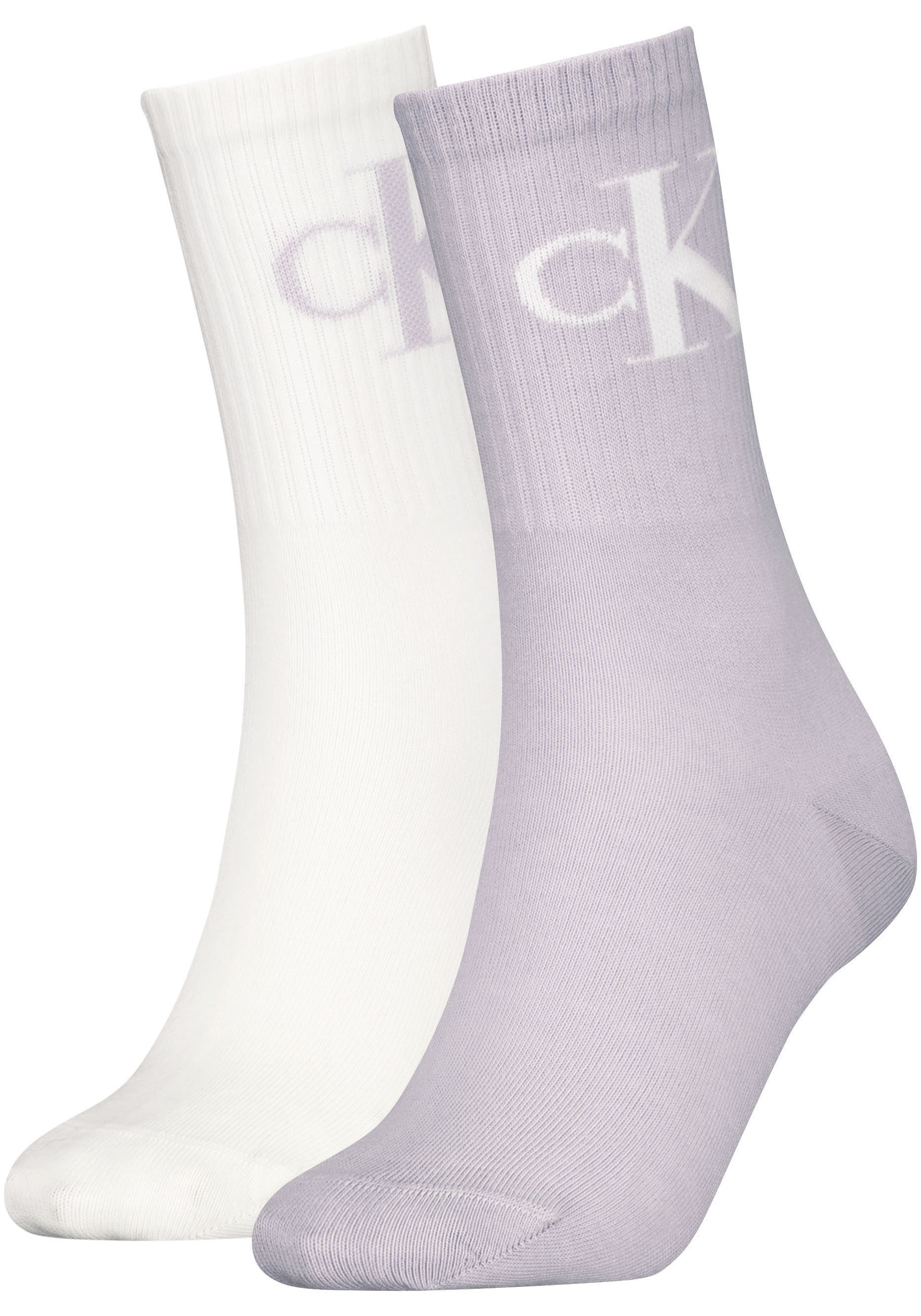 Calvin Klein Jeans Socken »CKJ WOMEN SOCK 2P MONOGRAM«, (2 Paar, 2 Paar), mit Logostickerei von Calvin Klein Jeans