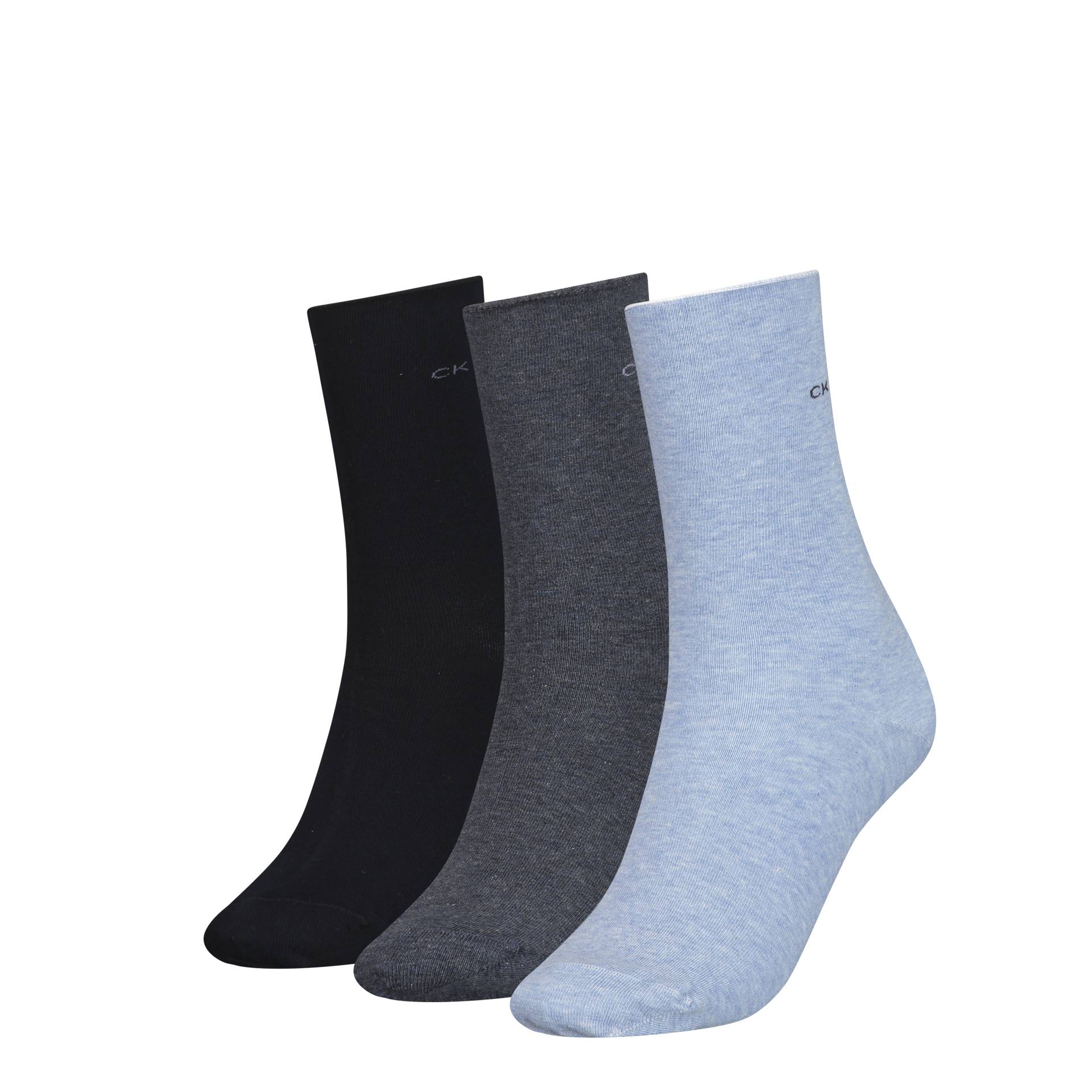 Calvin Klein Jeans Socken »CK WOMEN SOCK 3P ROLL TOP«, (3 Paar), Mit kleinem Rollrand von Calvin Klein Jeans