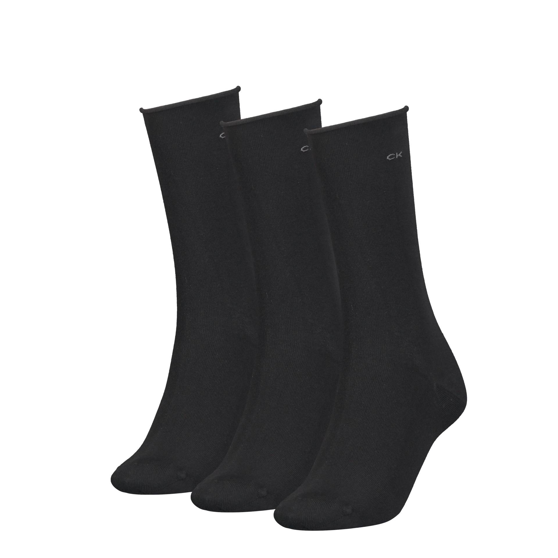 Calvin Klein Jeans Socken »CK WOMEN SOCK 3P ROLL TOP«, (3 Paar), Mit kleinem Rollrand von Calvin Klein Jeans