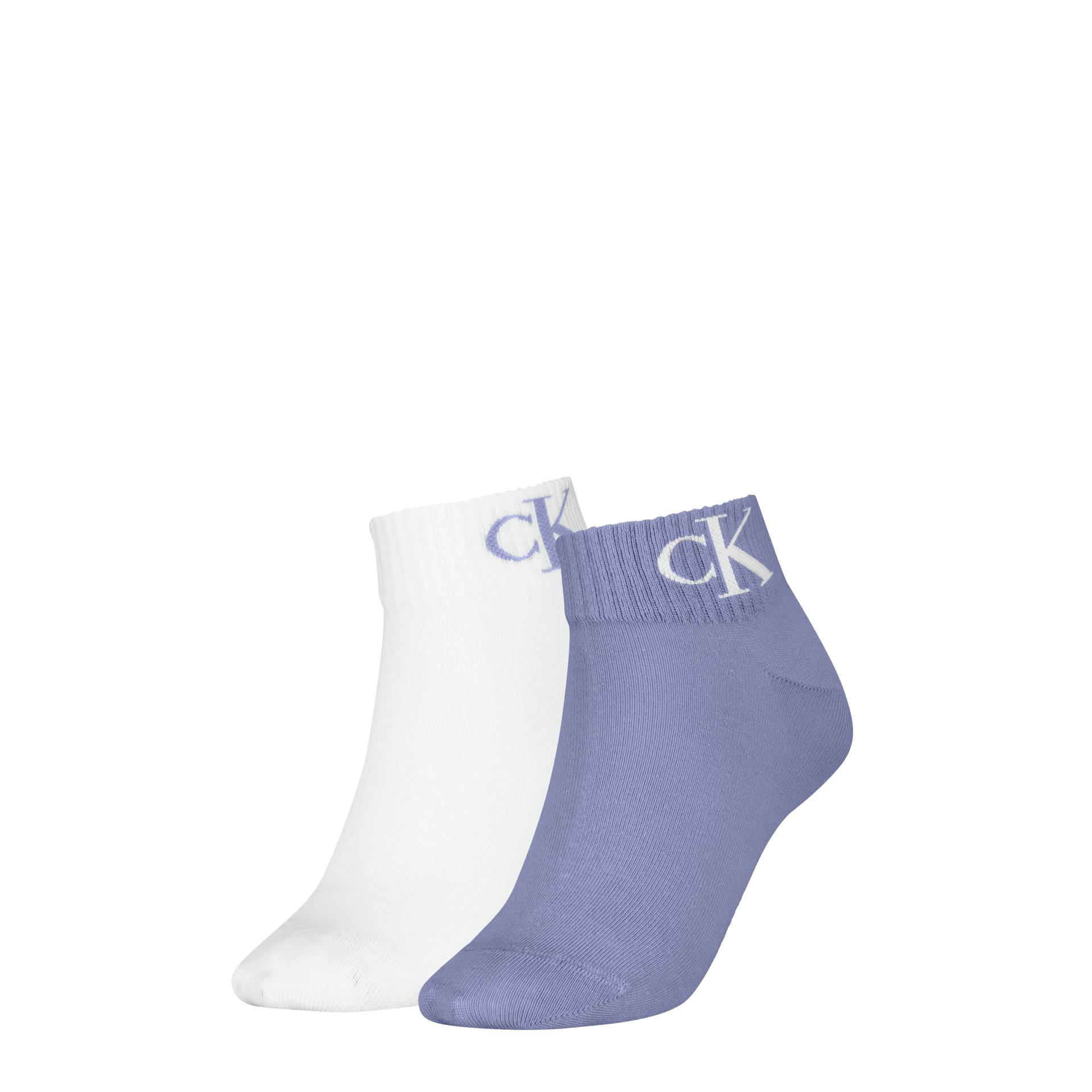 Calvin Klein Jeans Kurzsocken »CKJ WOMEN QUARTER 2P MONOGRAM«, (2 Paar, 2 Paar), mit Logostickerei von Calvin Klein Jeans