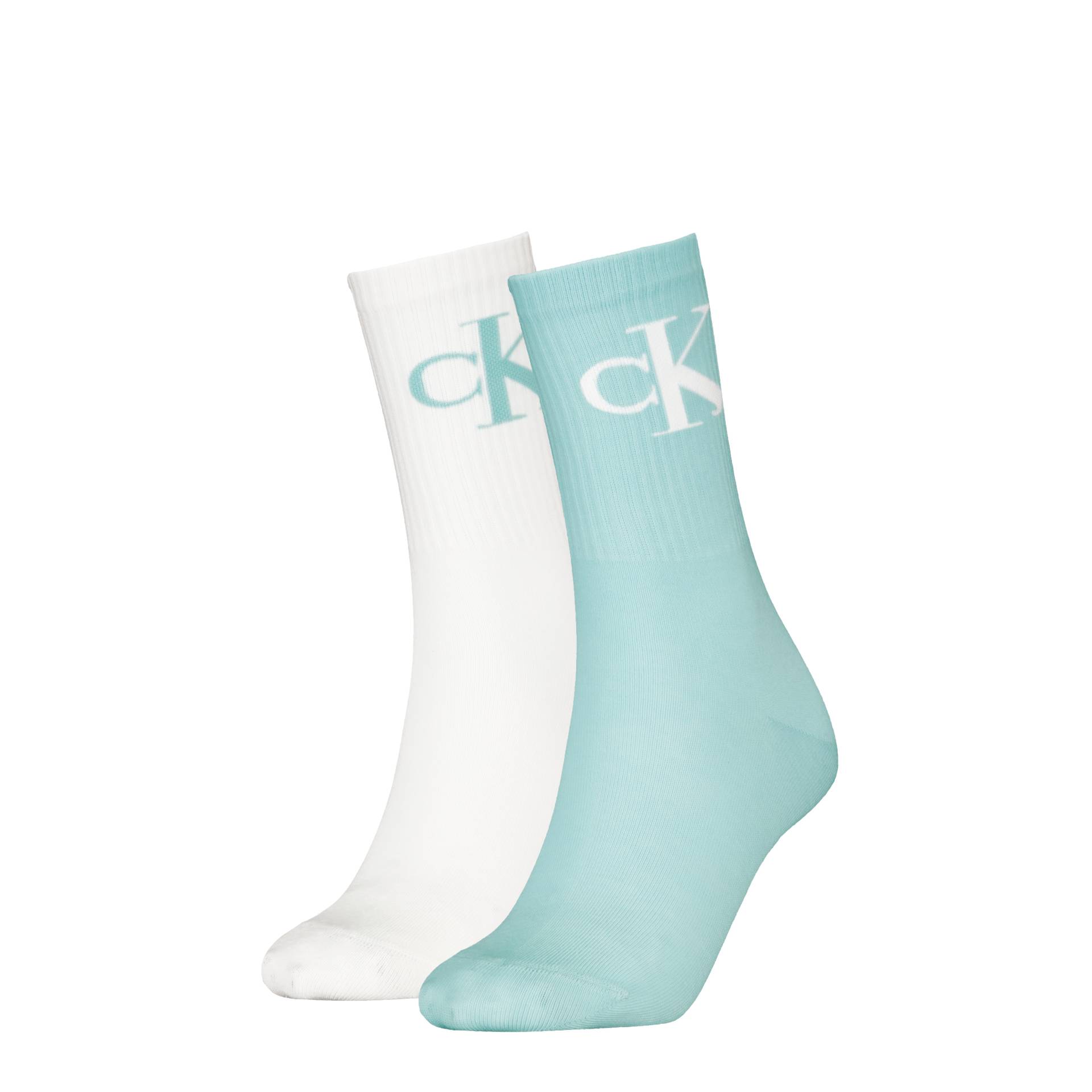 Calvin Klein Jeans Socken »CKJ WOMEN SOCK 2P MONOGRAM«, (2 Paar, 2 Paar), mit Logostickerei von Calvin Klein Jeans