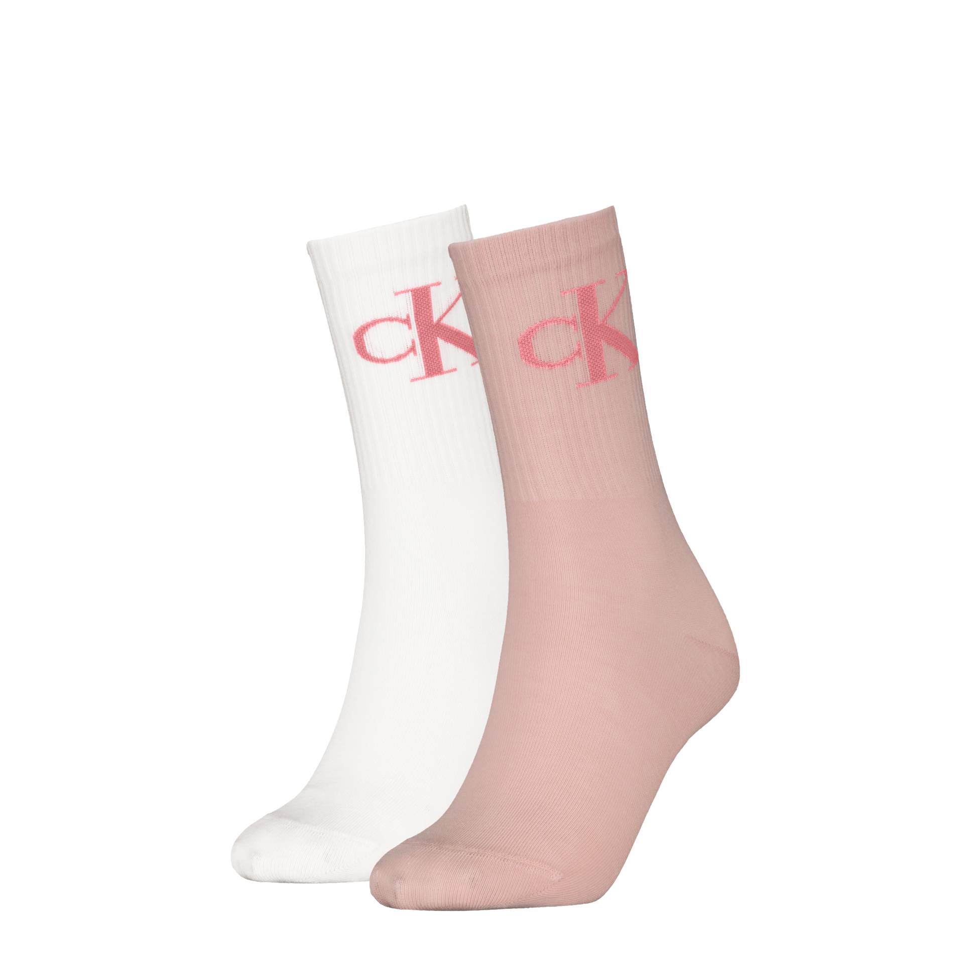 Calvin Klein Jeans Socken »CKJ WOMEN SOCK 2P MONOGRAM«, (2 Paar, 2 Paar), mit Logostickerei von Calvin Klein Jeans