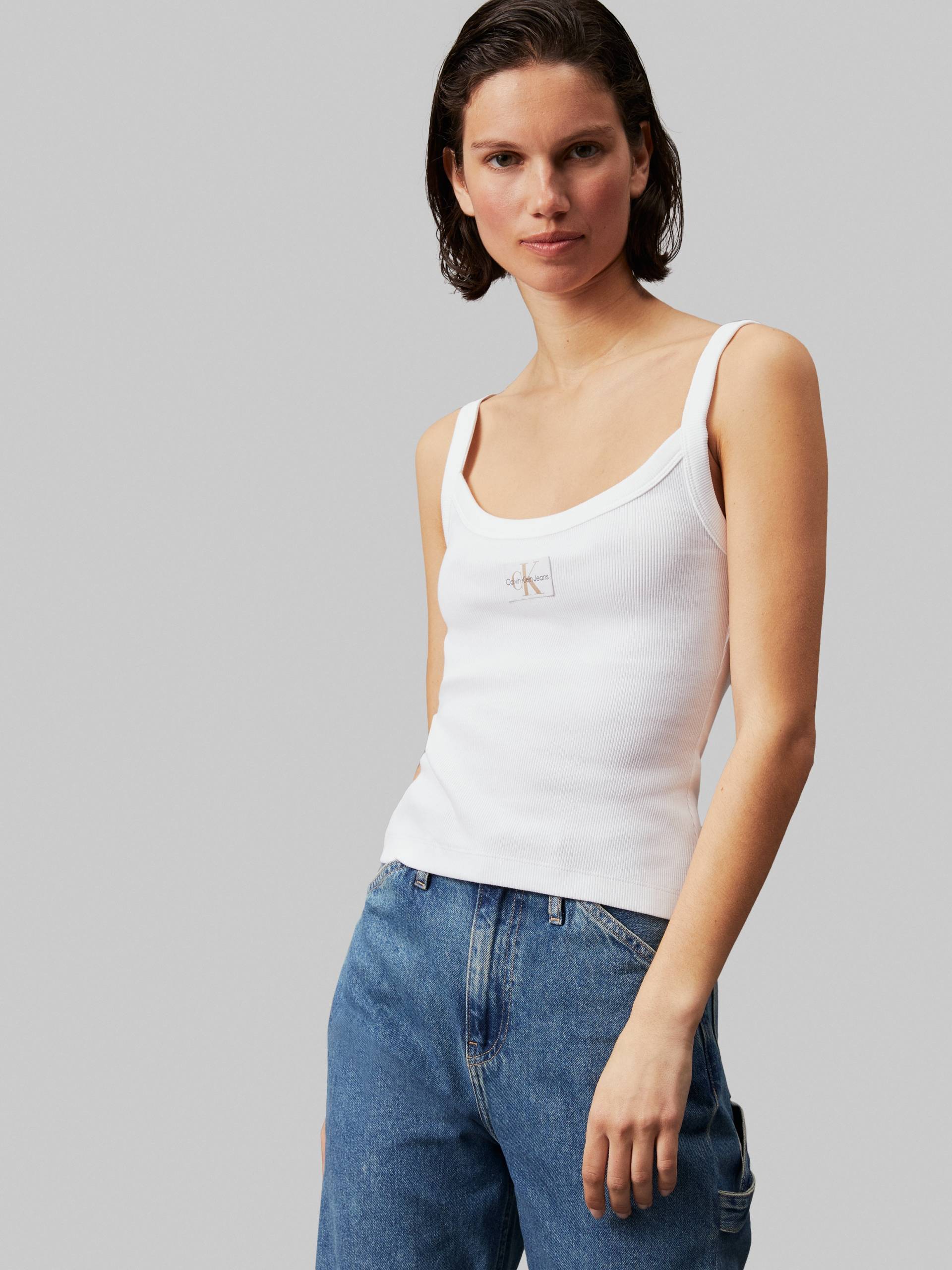 Calvin Klein Jeans Spaghettitop »WOVEN LABEL RIB TANK«, mit Logopatch von Calvin Klein Jeans