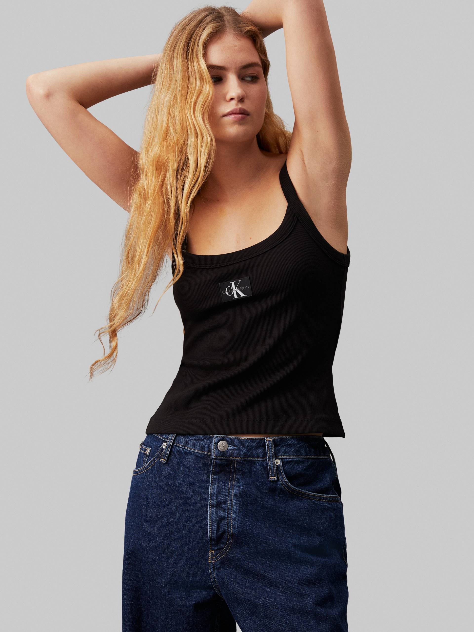 Calvin Klein Jeans Spaghettitop »WOVEN LABEL RIB TANK«, mit Logopatch von Calvin Klein Jeans