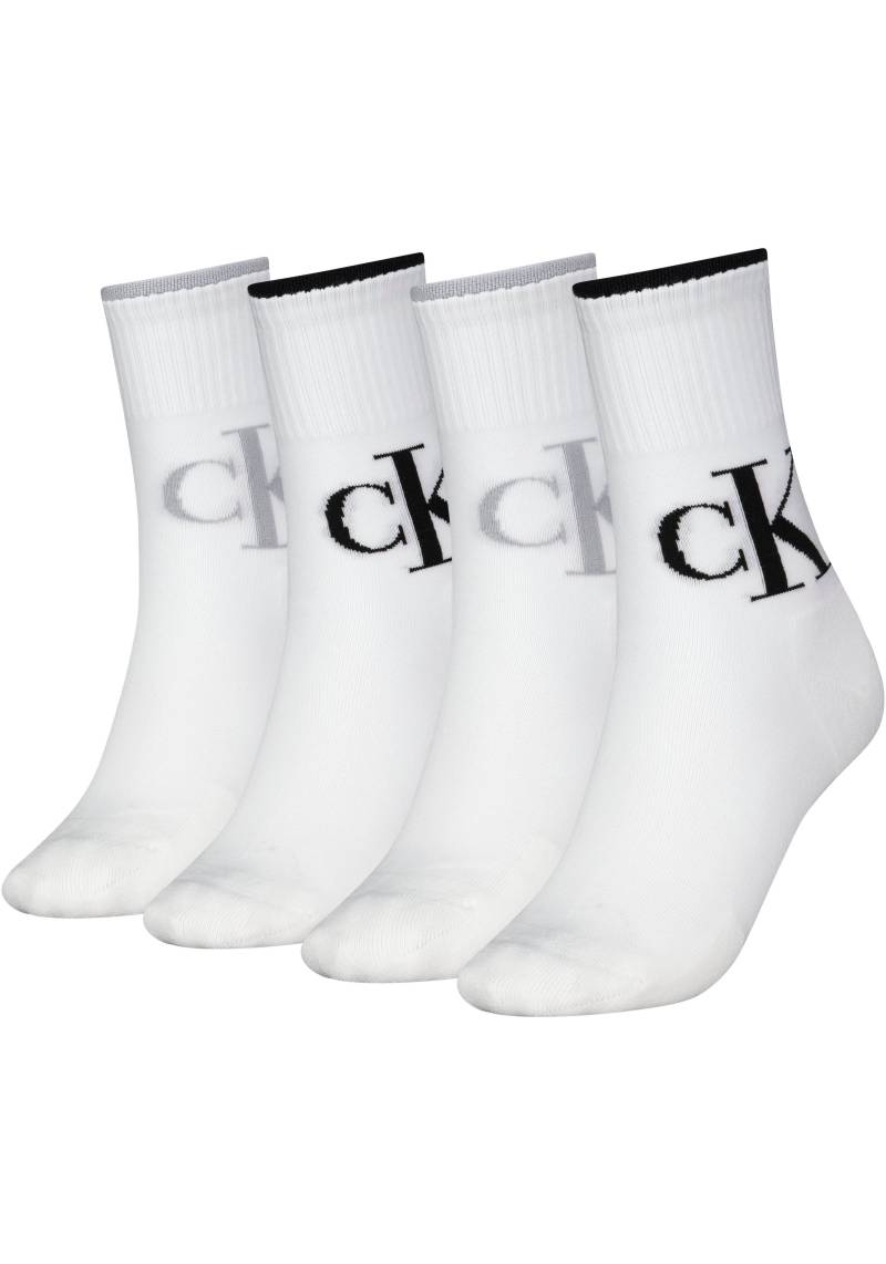 Calvin Klein Jeans Sportsocken »CKJ WOMEN SOCK 4P LOGO«, (Packung, 4er-Pack), mit Kontrastnaht am Bündchen von Calvin Klein Jeans