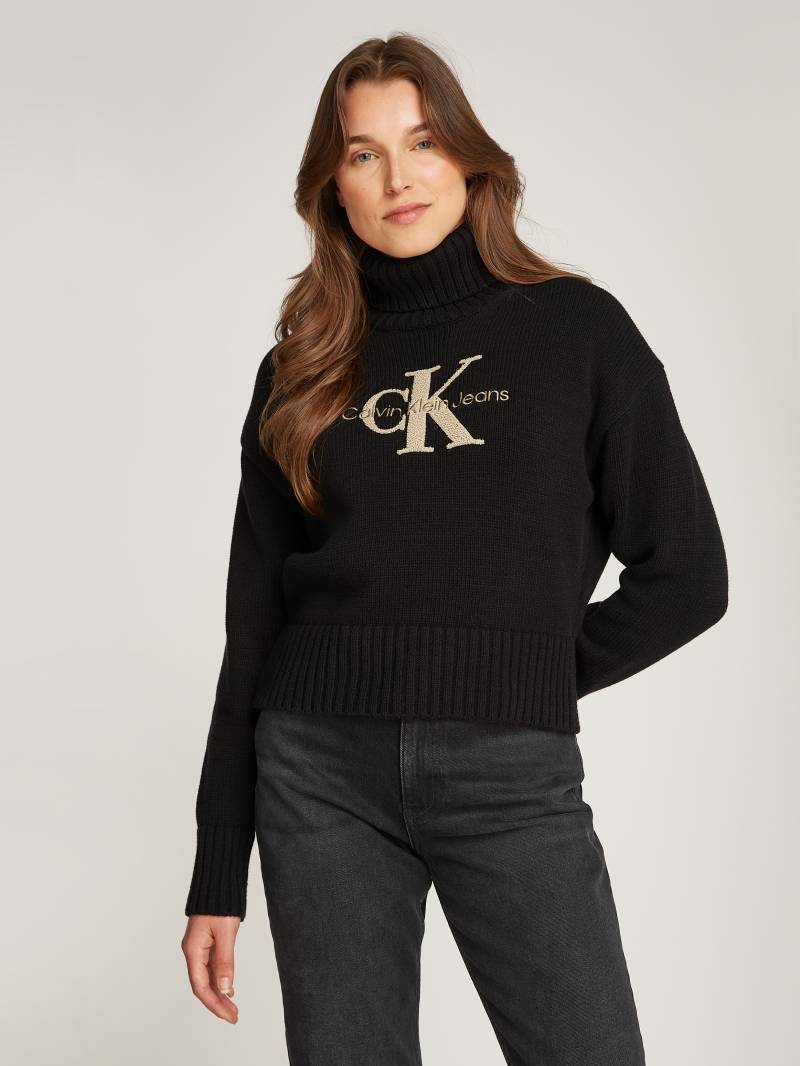 Calvin Klein Jeans Stehkragenpullover »CHENILLE MONOLOGO SWEATER«, mit Logostickerei von Calvin Klein Jeans