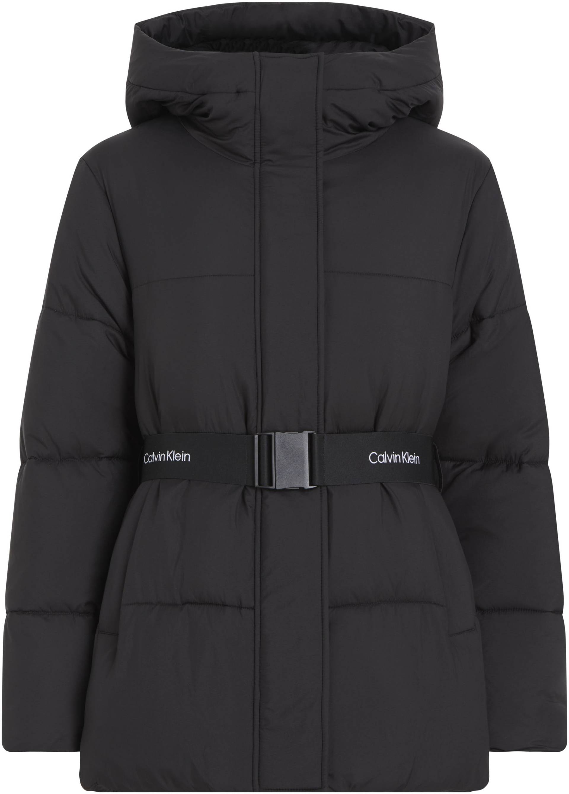 Calvin Klein Jeans Steppjacke »LOGO BELT SHORT PUFFER«, mit Kapuze, mit Gürtel von Calvin Klein Jeans