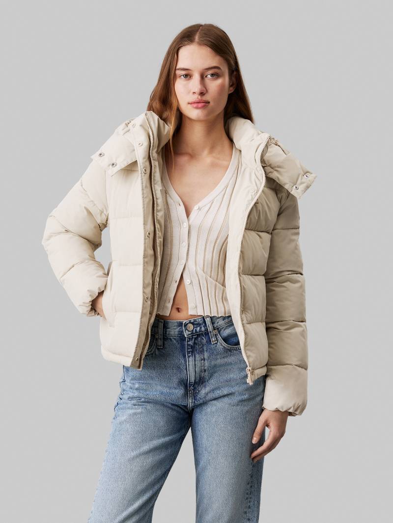 Calvin Klein Jeans Steppjacke »MATTE MONOLOGO ND SHORT PUFFER«, mit Kapuze, mit Logodruck von Calvin Klein Jeans