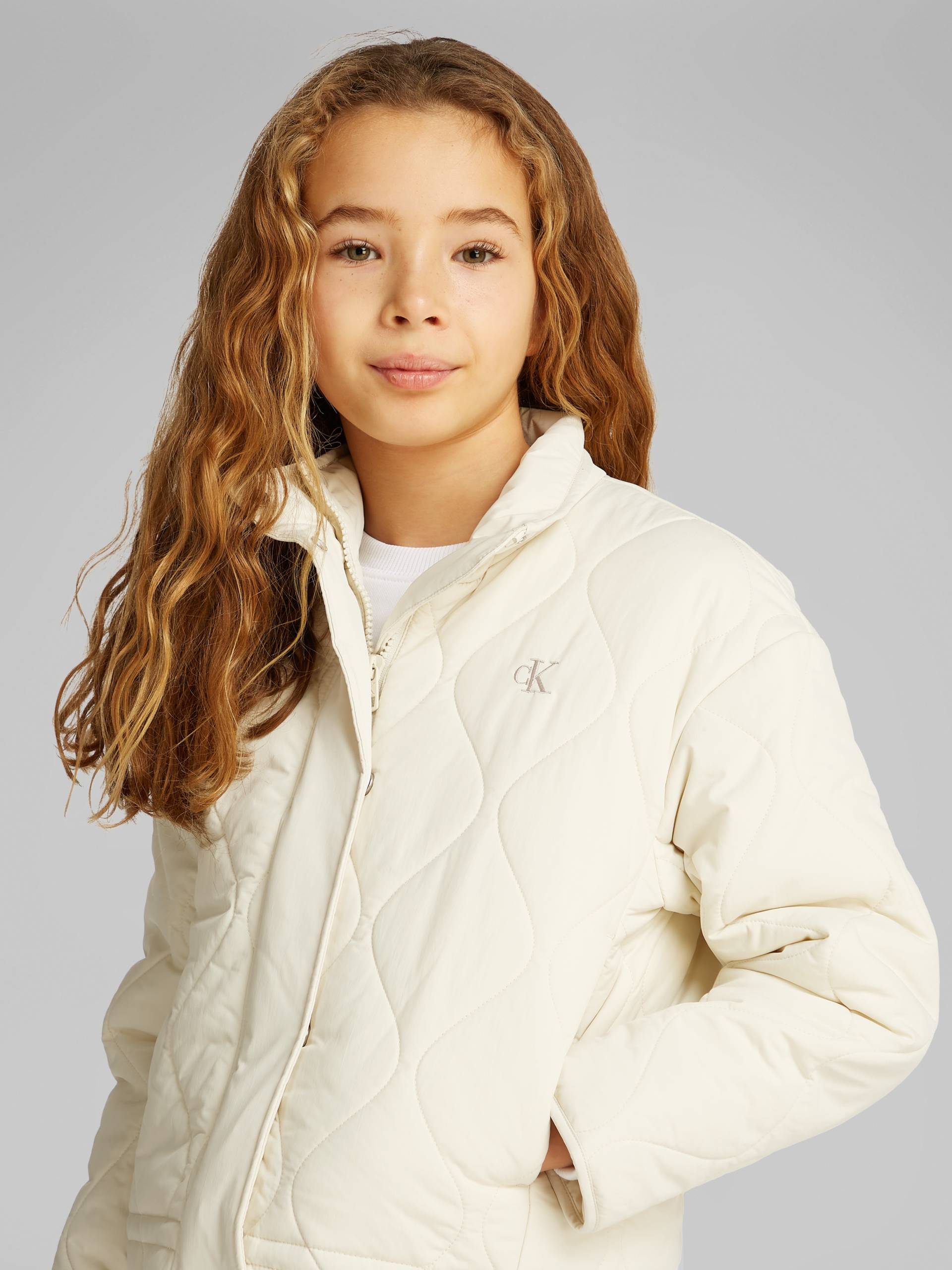 Calvin Klein Jeans Steppjacke »QUILTED JACKET«, ohne Kapuze, für Kinder bis 16 Jahre mit Logoschriftzug von Calvin Klein Jeans