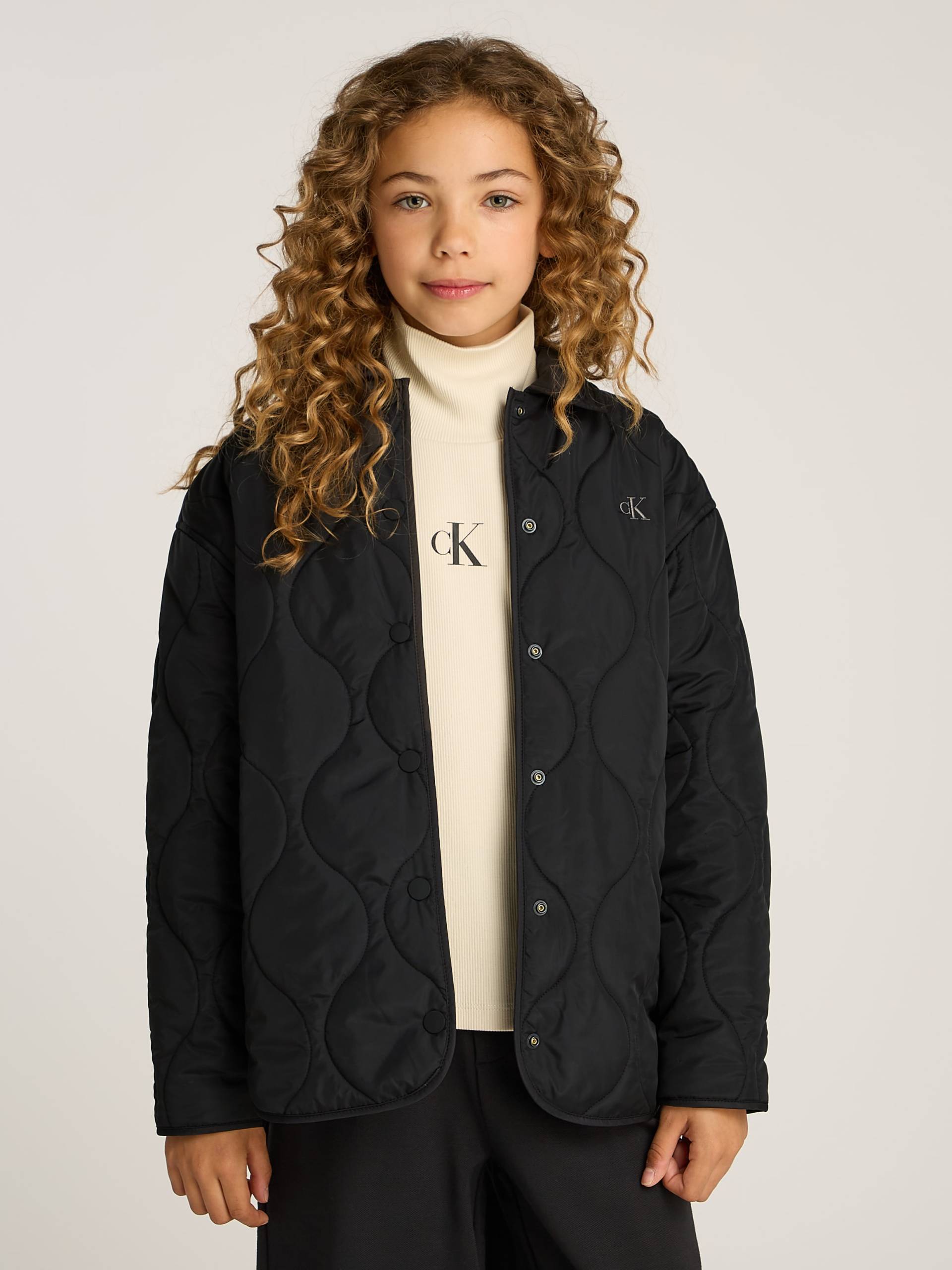 Calvin Klein Jeans Steppjacke »QUILTED OVERSHIRT«, für Kinder bis 16 Jahre mit Logoschriftzug von Calvin Klein Jeans