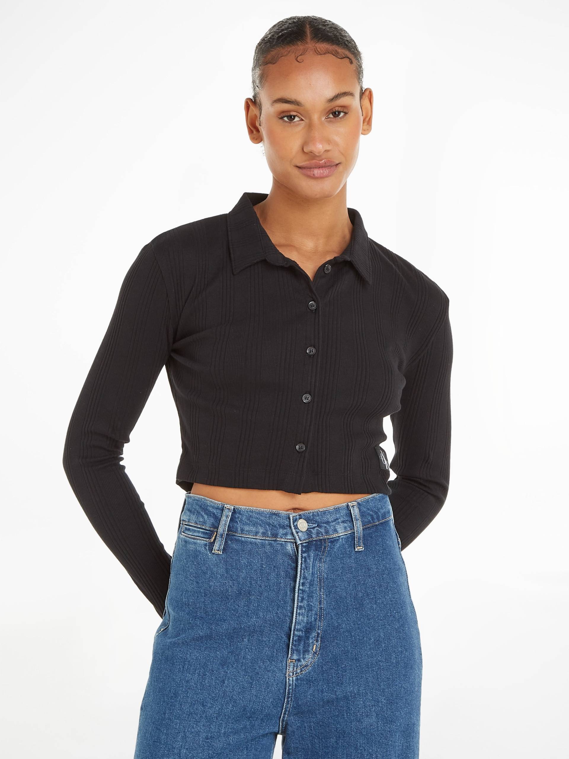 Calvin Klein Jeans Strickjacke »BADGE ELONGATED RIB SHIRT« von Calvin Klein Jeans