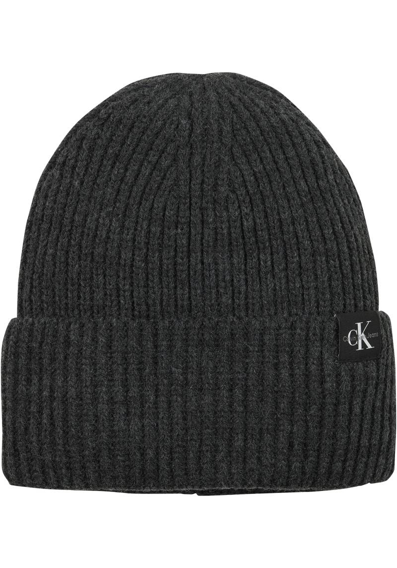 Calvin Klein Jeans Strickmütze »Monogram Rib Scarf Beanie Set«, mit Logopatch von Calvin Klein Jeans