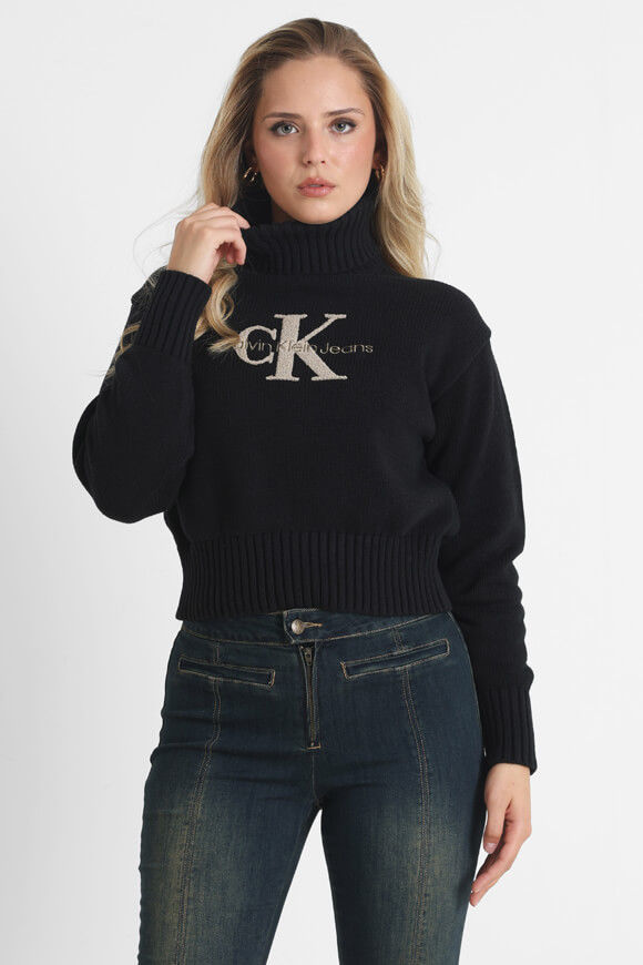 Calvin Klein Jeans Strickpullover mit Rollkragen | Black | Damen  | S von Calvin Klein Jeans
